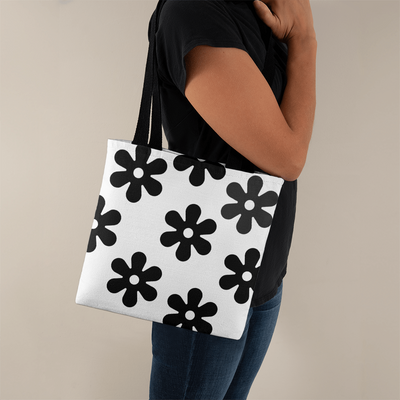 BLack Flowers Tote