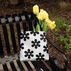 BLack Flowers Tote