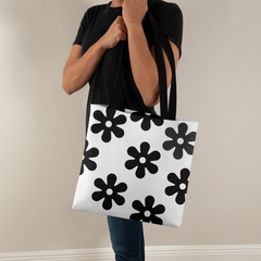 BLack Flowers Tote
