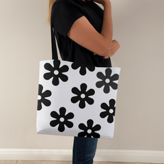 BLack Flowers Tote