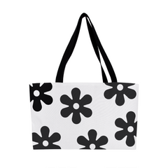 Black Flowers Weekender Tote