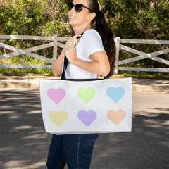 Pastel Hearts Weekender Tote