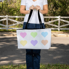 Pastel Hearts Weekender Tote