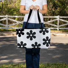 Black Flowers Weekender Tote