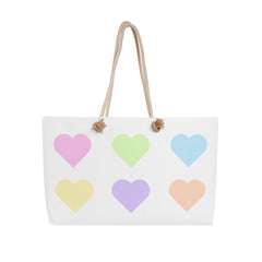 Pastel Hearts Weekender Tote