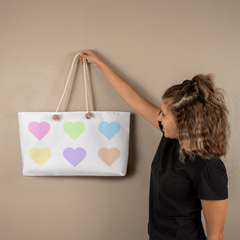 Pastel Hearts Weekender Tote
