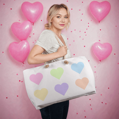 Pastel Hearts Weekender Tote